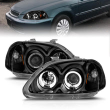 Load image into Gallery viewer, Anzo 1996-1998 Honda Civic Projector Headlights w/ Halo Black