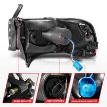 Load image into Gallery viewer, ANZO 94-02 Dodge RAM Crystal Headlight - w/ Light Bar Chrome Housing 111555