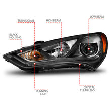 Load image into Gallery viewer, Anzo 2013-2015 Hyundai Genesis Projector Headlights w/ Plank Style Design B