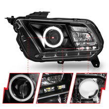 Load image into Gallery viewer, Anzo 2010-2014 Ford Mustang Projector Headlights w/ Halo Black (CCFL)