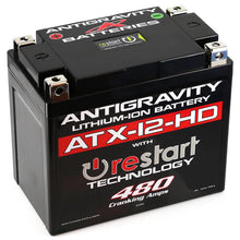 Load image into Gallery viewer, Antigravity Batteries Antigravity YTX12 High Power Lithium Battery w/Re-Start AG-ATX12-HD-RS