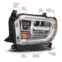 Load image into Gallery viewer, ANZO 2014-2021 Toyota Tundra LED Crystal Headlights w/ Switchback Chrome Housing w/ DRL 111534