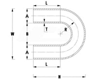 Load image into Gallery viewer, HPS 1-1/2" OD 180 Degree U Bend 6061 Aluminum Elbow Pipe Tubing 16 Gauge w/ 1-3/4" CLR