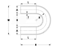 Load image into Gallery viewer, HPS Performance Products HPS 3-1/2" OD 180 Degree U Bend 6061 Aluminum Elbow Pipe Tubing w/ 4-1/2" CLR