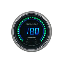 Load image into Gallery viewer, Autometer 52.4mm Black Switchable 0-100 Fuel Level / 8-18V Voltmeter Cobalt Elite Digital Gauge 6709-CB