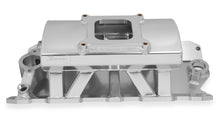 Load image into Gallery viewer, Sheet Metal Fabricated Intake Manifold SBC Single Plane Carbureted Silver with Sniper Logo