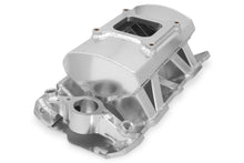 Load image into Gallery viewer, Sheet Metal Fabricated Intake Manifold SBC Single Plane Carbureted Silver with Sniper Logo