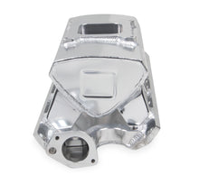 Load image into Gallery viewer, Sheet Metal Fabricated Intake Manifold 289-302 Small Block Ford Single Plane Carbureted Silver with Sniper logo.