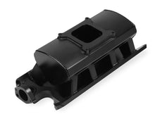 Load image into Gallery viewer, Sheet Metal Fabricated Intake Manifold 289-302 Small Block Ford Single Plane Carbureted Black with Sniper logo.