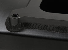 Load image into Gallery viewer, Sheet Metal Fabricated Intake Manifold 289-302 Small Block Ford Single Plane Carbureted Black with Sniper logo.