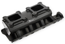 Load image into Gallery viewer, Sheet Metal Fabricated Intake Manifold 289-302 Small Block Ford Dual Quad Single Plane Carbureted Black with Sniper logo
