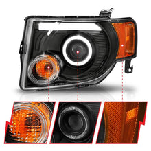 Load image into Gallery viewer, Anzo 2008-2012 Ford Escape Projector Headlights w/ Halo Black