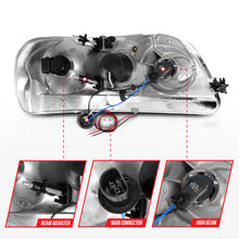 Load image into Gallery viewer, ANZO 1997-2003 Ford F-150 Projector Headlights w/ Light Bar Black Housing 111503