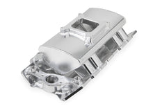 Load image into Gallery viewer, Fabricated Intake Manifold BBC Single Plane 1 x 4150 Silver with Sniper Logo