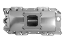 Load image into Gallery viewer, Fabricated Intake Manifold BBC Single Plane 1 x 4150 Silver with Sniper Logo