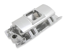 Load image into Gallery viewer, Fabricated Intake Manifold BBC Single Plane 1 x 4500 Silver with Sniper Logo