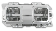 Load image into Gallery viewer, Fabricated Intake Manifold BBC Single Plane 2 x 4500 Silver with Sniper Logo