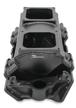 Load image into Gallery viewer, Fabricated Intake Manifold BBC Single Plane 2 x 4500 Black with Sniper Logo