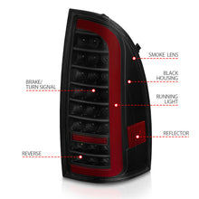 Load image into Gallery viewer, ANZO 05-15 Toyota Tacoma Full LED Tail Lights w/Light Bar Sequential Black Housing Smoke Lens 311428