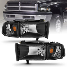 Load image into Gallery viewer, Anzo Black Crystal Headlights 1994-2001 Dodge Ram 1500