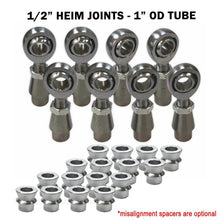 Load image into Gallery viewer, 4 Link Rod End Kit - 1/2" Chromoly Heim - 1" OD Tubing
