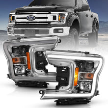 Load image into Gallery viewer, ANZO 2018-2019 Ford F-150 Projector Plank Style H.L. Chrome Amber (Without Switchback) 111468