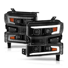 Load image into Gallery viewer, ANZO 19-22 Chevrolet Silverado 1500 LED Proj HL w/Lgt Bar SwBk Seq. Blk w/In. Light - Passenger Side 111566-R