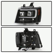Load image into Gallery viewer, Spyder 07-14 Chevy Suburban/1500/2500/Tahoe V2 Projector Headlights All Blk PRO-YD-CSUB07V2-DRL-BKV2 5085986