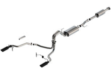 Load image into Gallery viewer, Borla F-150 2021 3.3L CC SB EC STB XL/XLT/Lariat/KR/Plnm/LTD 3/2.25 SRE Cat-Back ATAK Black CHR Tips 140879BC