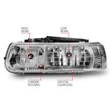 Load image into Gallery viewer, Anzo 1999-2002 Chevrolet Silverado 1500 Crystal Headlights Chrome
