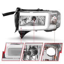 Load image into Gallery viewer, ANZO 94-02 Dodge RAM Crystal Headlight - w/ Light Bar Chrome Housing 111555