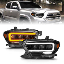 Load image into Gallery viewer, ANZO 16-22 Toyota Tacoma SR/SR5 ONLY Full LED Proj Headlights w/Light Bar Seq. Blk w/Initiation Lgt 111562