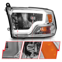 Load image into Gallery viewer, ANZO 2009-2018 Dodge Ram 1500/ 2500/ 3500 Crystal Headlights w/ Light Bar Chrome Housing 111516