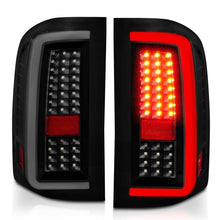 Load image into Gallery viewer, ANZO 2007-2013 Chevrolet Silverado1500/ 2500/ 3500 LED Tail Lights w/ Light Bar Black Housing Smoke 311381