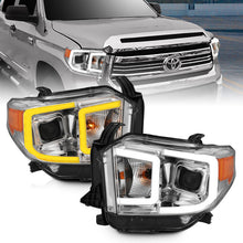 Load image into Gallery viewer, ANZO 14-17 Toyota Tundra Plank Style Projector Headlights Chrome w/ Amber 111415