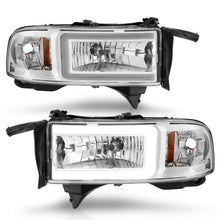 Load image into Gallery viewer, ANZO 94-02 Dodge RAM Crystal Headlight - w/ Light Bar Chrome Housing 111555