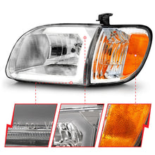 Load image into Gallery viewer, ANZO 00-04 Toyota Tundra (Reg/Acc Cab Only) Crystal Headlights w/Lgt Bar Chrome w/Corner Lights 2pc 111580