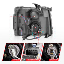 Load image into Gallery viewer, ANZO 2007-2013 Chevrolet Silverado 1500 Projector w/ Light Bar Black Housing w/ Sequential 111545