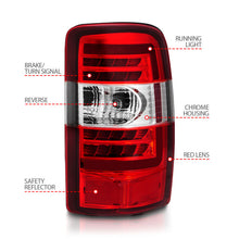 Load image into Gallery viewer, ANZO 2000-2006 Chevrolet Tahoe LED Tail Lights w/ Red Lens Chrome Housing 311364