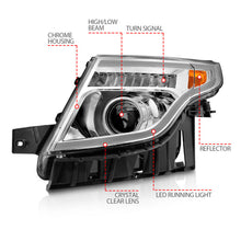 Load image into Gallery viewer, ANZO 11-15 Ford Explorer Projector Headlights w/ Light Bar Chrome Housing w/ Amber light 111576