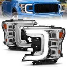 Load image into Gallery viewer, Anzo 18-20 Ford F-150 Full Led Projector Light Bar Style Headlights - Chrome Amber 111521