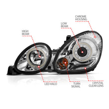 Load image into Gallery viewer, Anzo 1998-2005 Lexus Gs300 Projector Headlights w/ Halo Chrome