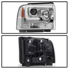 Load image into Gallery viewer, Spyder 05-07 Ford F250/350/450 SD Ver 2 Proj Headlights - Light Bar DRL - Black PRO-YD-FS05V2-LB-C 5084682