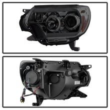 Load image into Gallery viewer, Spyder Toyota Tacoma 12-16 Projector Headlights Light Bar DRL Smoke PRO-YD-TT12-LBDRL-SM 5081728