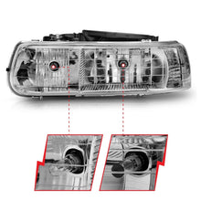Load image into Gallery viewer, Anzo 1999-2002 Chevrolet Silverado 1500 Crystal Headlights Chrome