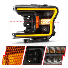Load image into Gallery viewer, ANZO 18-20 Ford F-150 (w/o Fctry LED) Full LED Proj Headlights w/Light Bar Swtchbk Seq. Black w/Init 111570