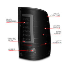 Load image into Gallery viewer, ANZO 2007-2013 GMC Sierra LED Tail Lights w/ Light Bar Black Housing Smoke Lens 311389