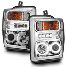 Load image into Gallery viewer, Anzo 2008-2010 Ford F-250 Projector Headlights w/ Halo Chrome (CCFL)