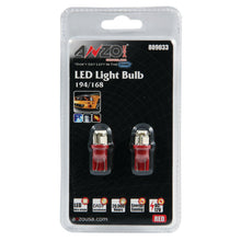 Load image into Gallery viewer, ANZO LED Bulbs Universal 194/168 Red - 4 LEDs 809033