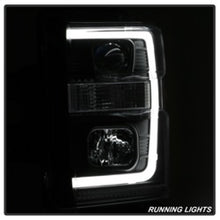 Load image into Gallery viewer, Spyder 08-10 Ford F-250 Projector Headlights V2 - Light Bar DRL LED - Black PRO-YD-FS08V2-LB-BK 5084477